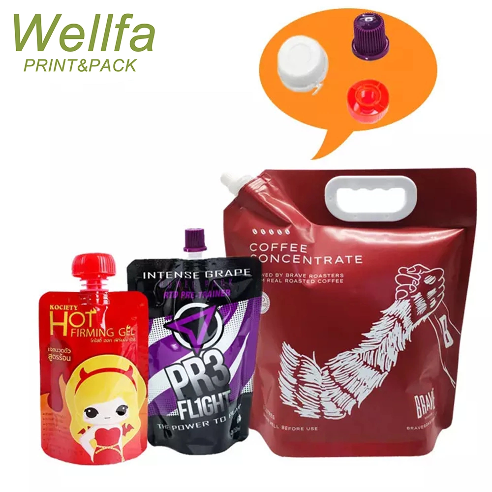 Factory Doypack BPA Free Custom Printed 100ml 250ml 500ml 1L 2L Drink Water Juice Milk Puree Baby Food Plastic Liquid Refill Packaging Bag Stand up Spout Pouch