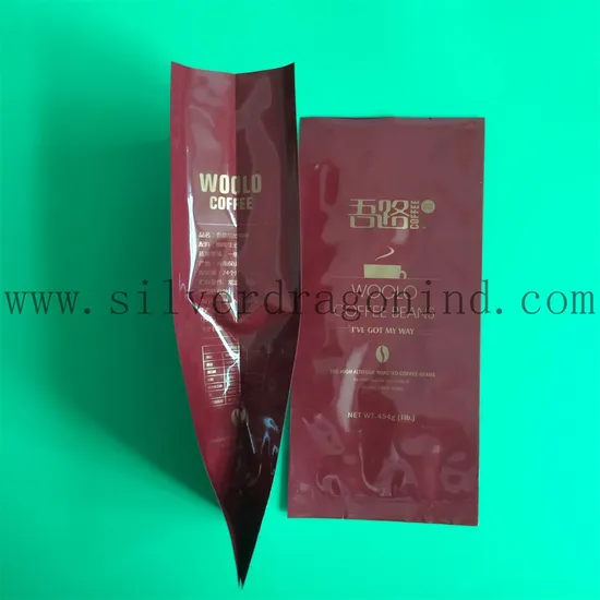 Red Color Plastic Coffee Bag with Valve and Side Gusset