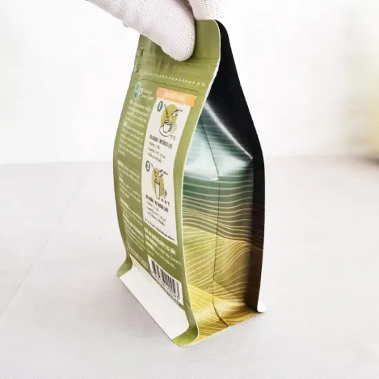 Custom Printed Biodegradable Bag Tea Packing/Coffee Bag/Flat Bottom Gusset Sides Packing