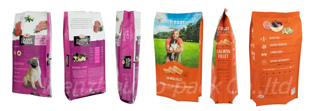 Flat Bottom Flexible Dog &amp; Cat Food/Pet Food Zipper Packaging Bag/Pet Food Packaging Side Gusset Bag