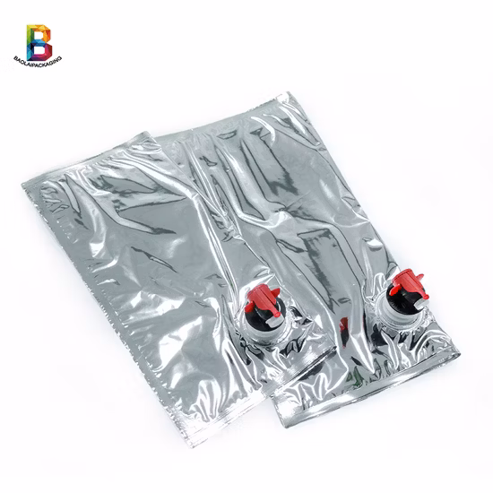 Aluminum Foil Bib 3L 5L 10L 20L Plastic Tap Bag for Drinking Water Wine Juice Bag in Box Dispenser with Butterfly Valve Vitop