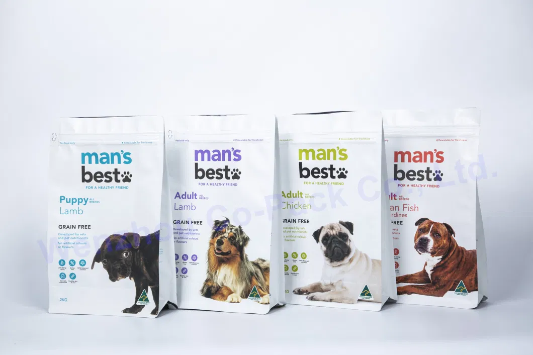 Flat Bottom Flexible Dog &amp; Cat Food/Pet Food Zipper Packaging Bag/Pet Food Packaging Side Gusset Bag