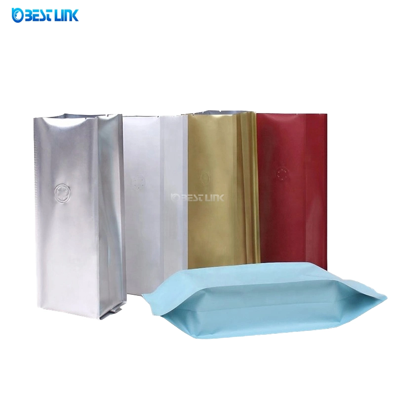 Wholesale Open Top Aluminum Foil Stand up Food Packing Bags Side Gusset Poly Bag for Storage Coffee Bean/Tea