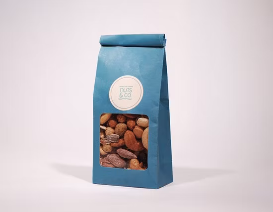 Dq Pack Stand up Customized Printing Nuts Packaging Side Gusset Pouch Three Side Seal Packaging Pouch Plastic Bag