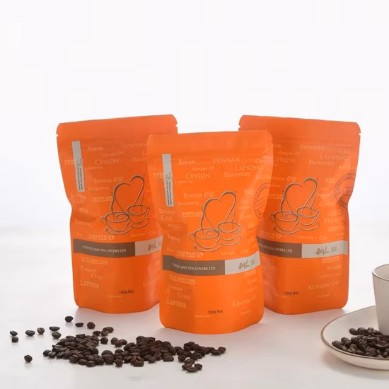 Custom Aluminum Foil Ziplock Food Packing K Seal Coffee Packaging Pouch Bag with Zipper and Valve