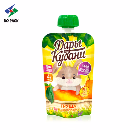 Dq Pack Hot Sale 90g Baby Food Packaging Bag Ruassia Spout Pouch Food Packaging Pouch