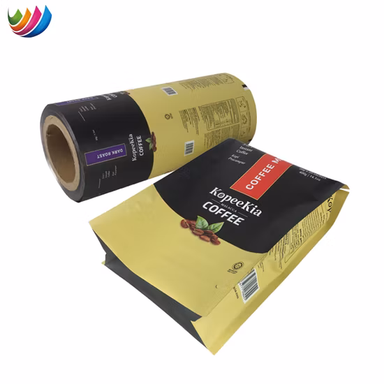 Custom Package Milk Tea Powder Packaging Film Roll Stick Bar Pouch Side Gusset Coffee Bag