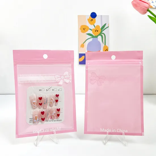 Customized Three Side Seal Eyelashes Lip Gloss Jewelry Make up Plastic Packaging Zipper Ziplock Bag 