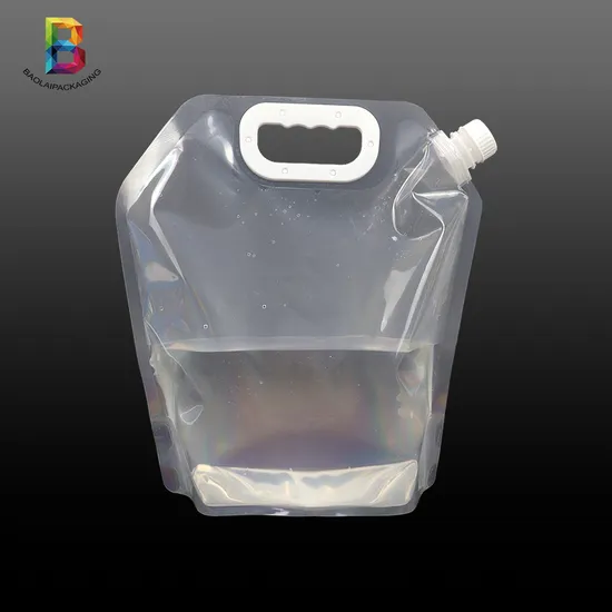 Customized White Black 200ml 1000ml 5L Doypack Packaging Nozzle Bag Aluminum Foil Plastic Wine Liquid Spout Pouch with Handle 