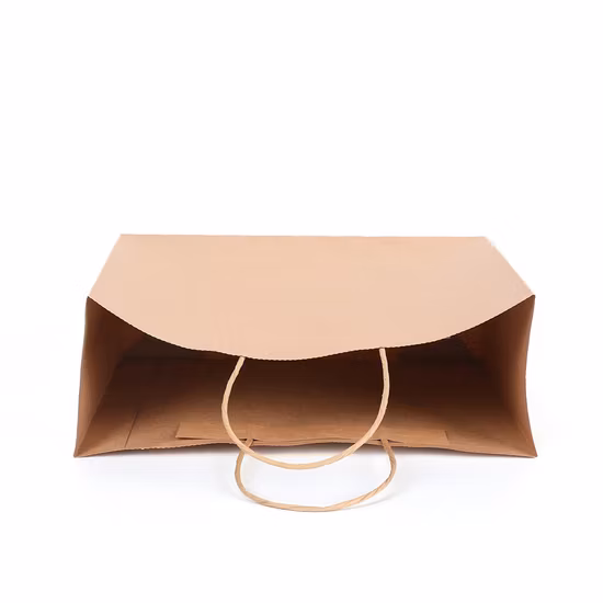 Square Bottom Biodegradable Paper Gift Shopping Bag Brown Kraft Paper Bag