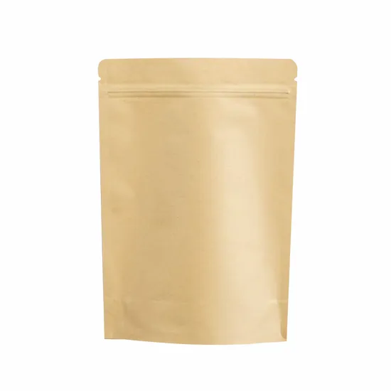 Custom Kraft Paper Stand up Mylar Coffee Packaging Bag with One