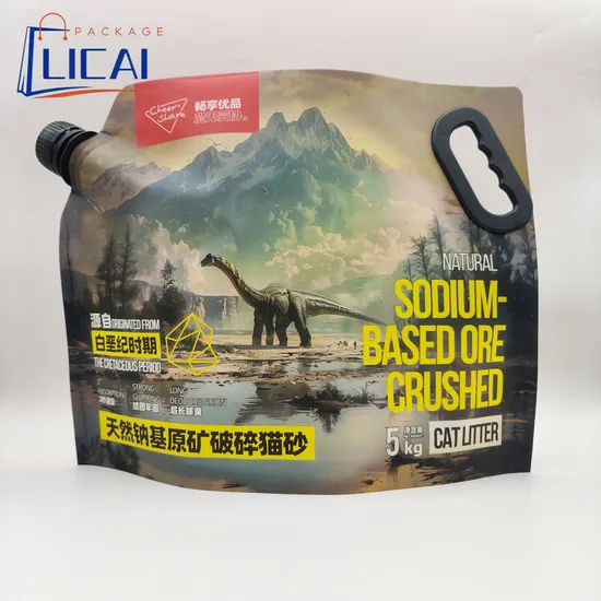 Custom 8 Sides Seal Flat Bottom Pet Dog Treat Food Packaging Zipper Heat Seal Cat Litter Plastic Packing Bag 