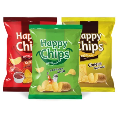 Custom Printed Wholesale Packing 3 Side Seal Chip Snack Packaging Bags