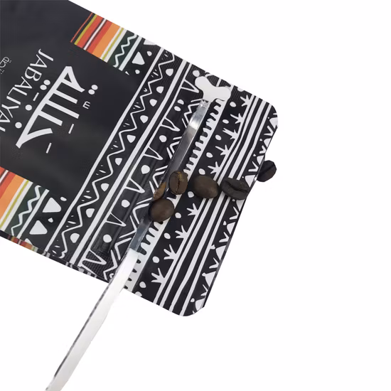 Custom Rotogravure Static Printed Laminated Material Fashion Selling Quad Seal Side Gusset Luxury Coffee Bags with One
