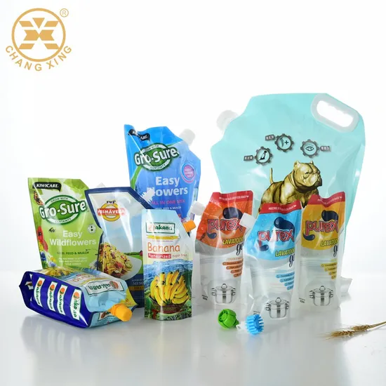 Custom Printed Ziplock Clear Drink Reusable Food Spout Pouch Plastic Liquid Stand up Pouch with Spout 